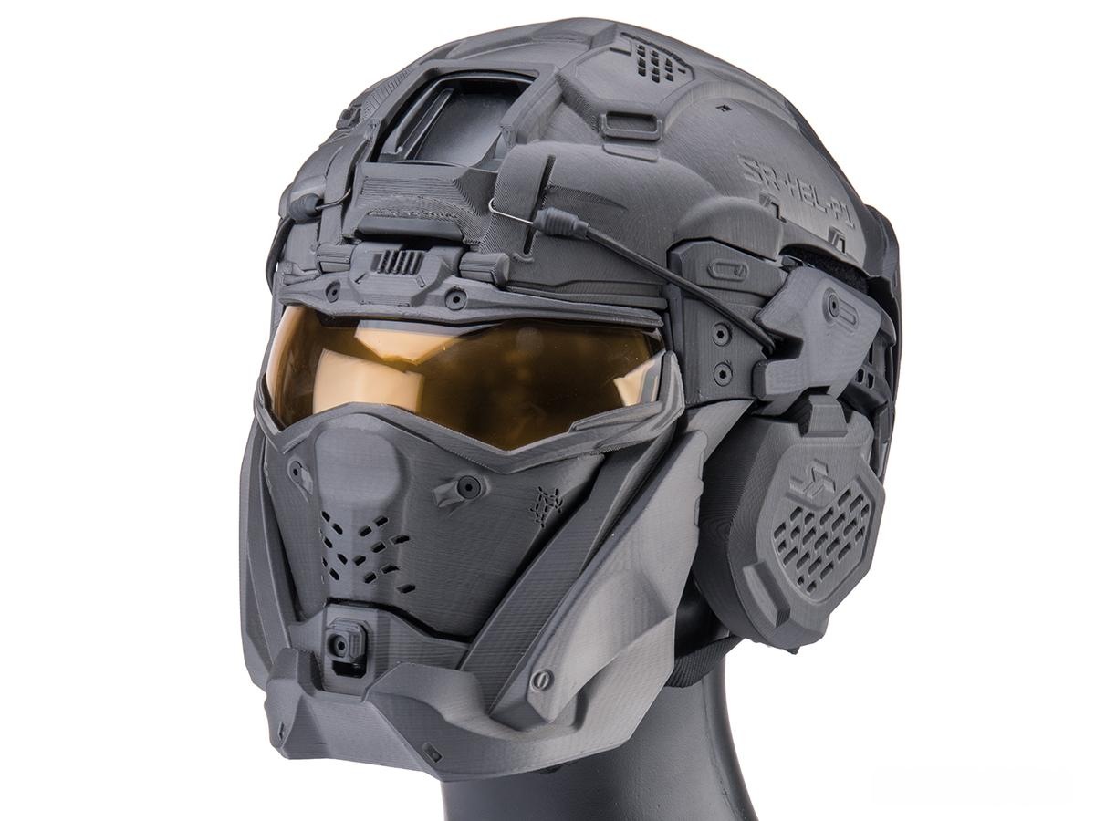 SRU SR Tactical Helmet w/ Integrated Cooling System & Flip-Up Visor